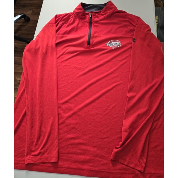 Under Armour Loose HeatGear XXL Red 2016 Drive 1/4 Zip Mock Neck Pullover - Picture 1 of 8